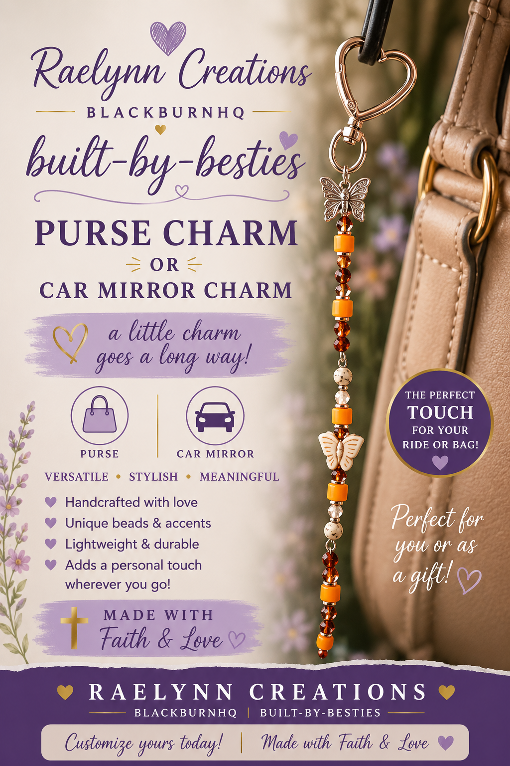 "Amber Wings" - Handmade Charm