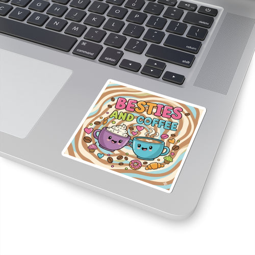 Besties & Coffee™ Sticker ☕️💖 | Cute Kawaii Coffee Friends Kiss-Cut Vinyl