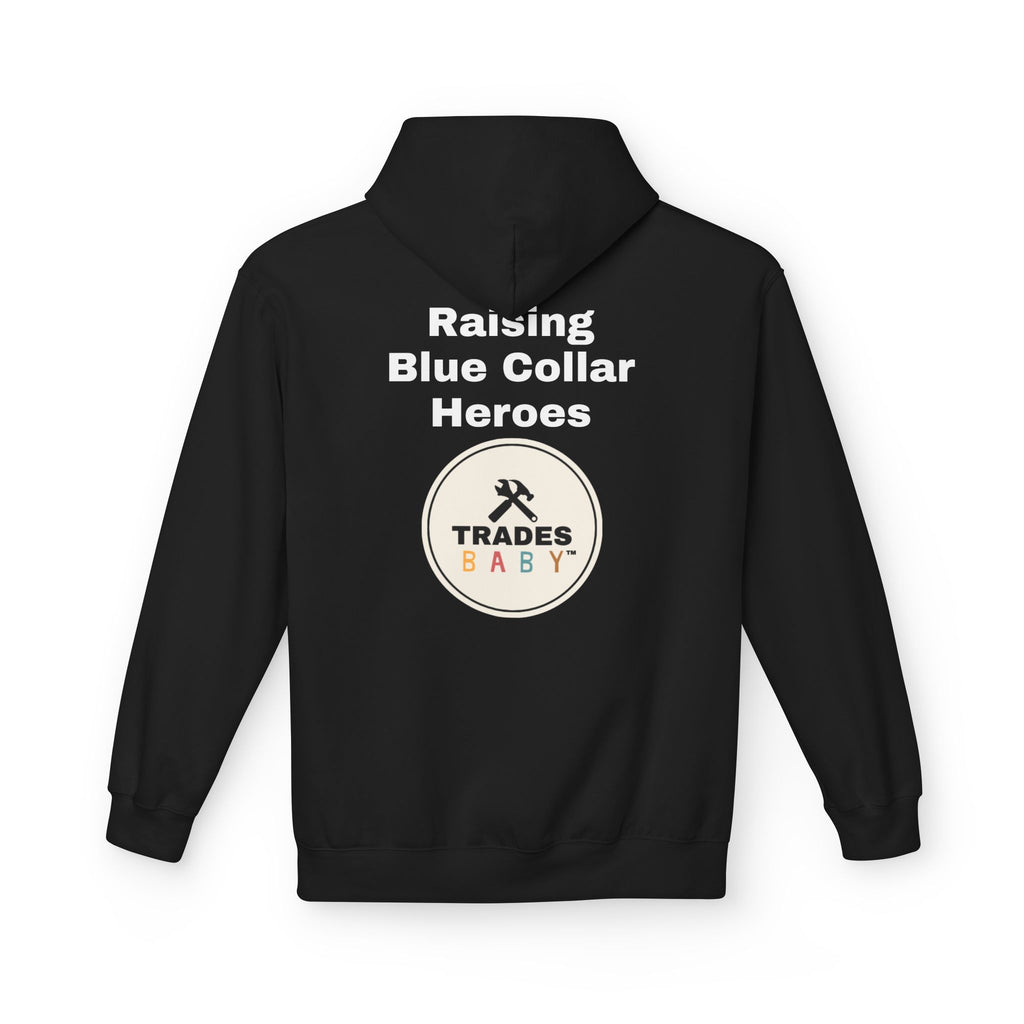 “Raising Blue Collar Heroes” Hoodie — TradesBaby Kids Hoodie for Future Builders & Hardworking Families