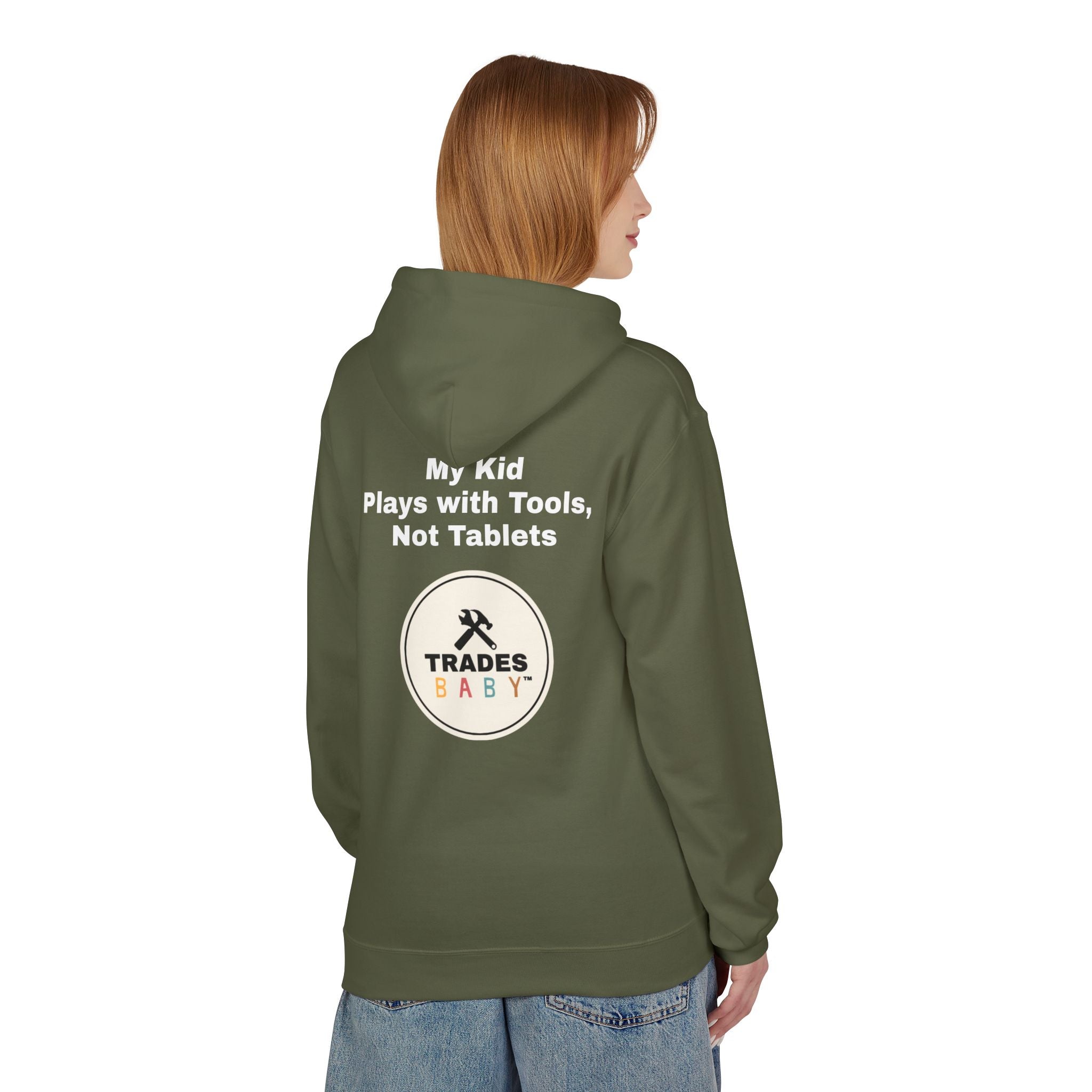 “My Kid Plays with Tools, Not Tablets” Hoodie — TradesBaby Kids Hoodie for Future Builders