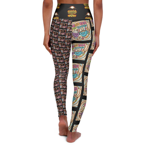 Besties & Coffee Sticker Pack High-Waisted Leggings | Mobile Order Curbside Pick Up Core