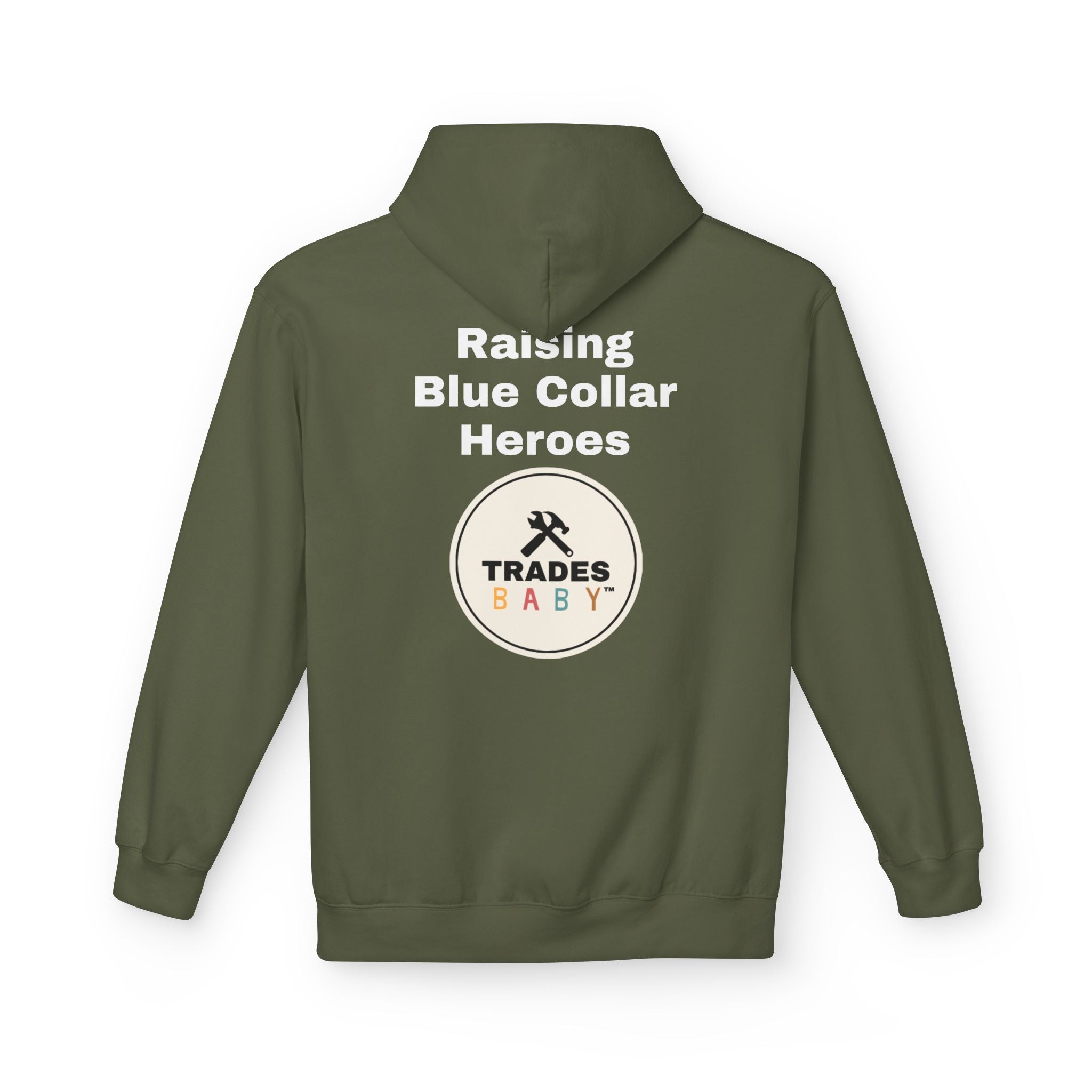 “Raising Blue Collar Heroes” Hoodie — TradesBaby Kids Hoodie for Future Builders & Hardworking Families