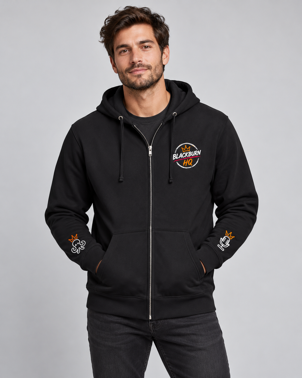 Money Octopus™ Black Zip-Up Hoodie