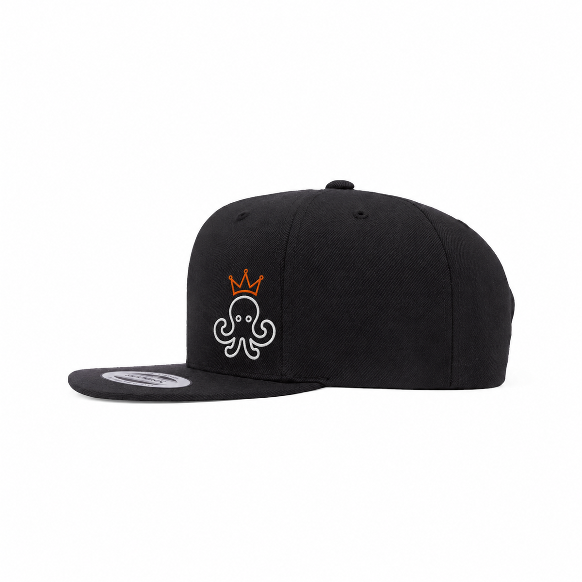 Money Octopus™ Snapback Hat – Black Flat Brim Baseball Cap, Adjustable Streetwear Accessory