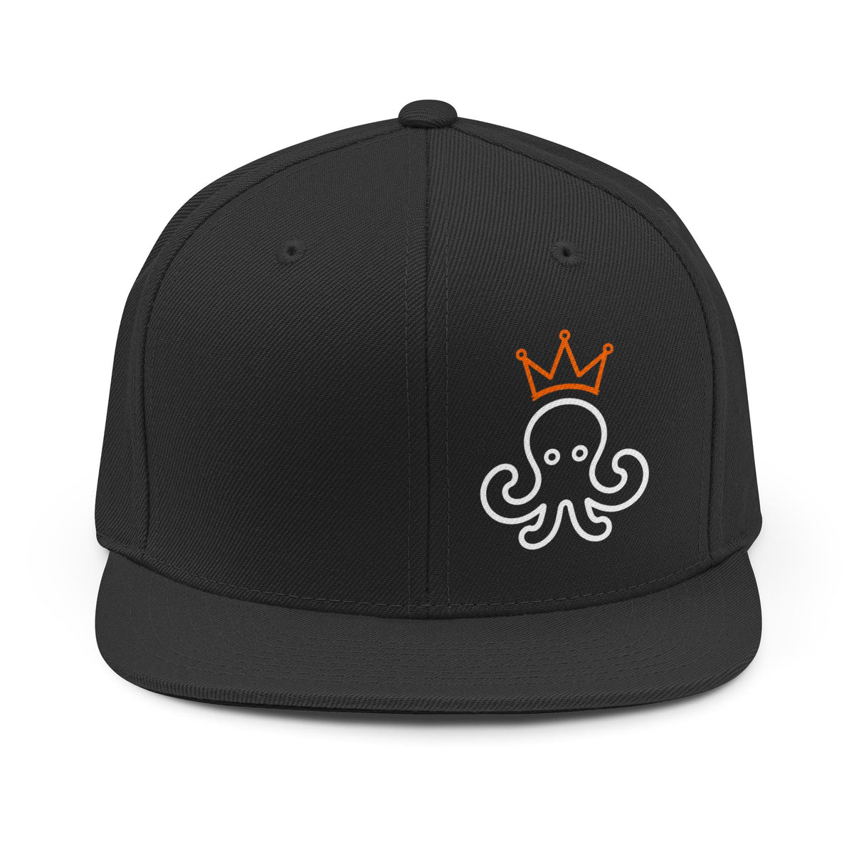 Money Octopus™ Snapback Hat – Black Flat Brim Baseball Cap, Adjustable Streetwear Accessory