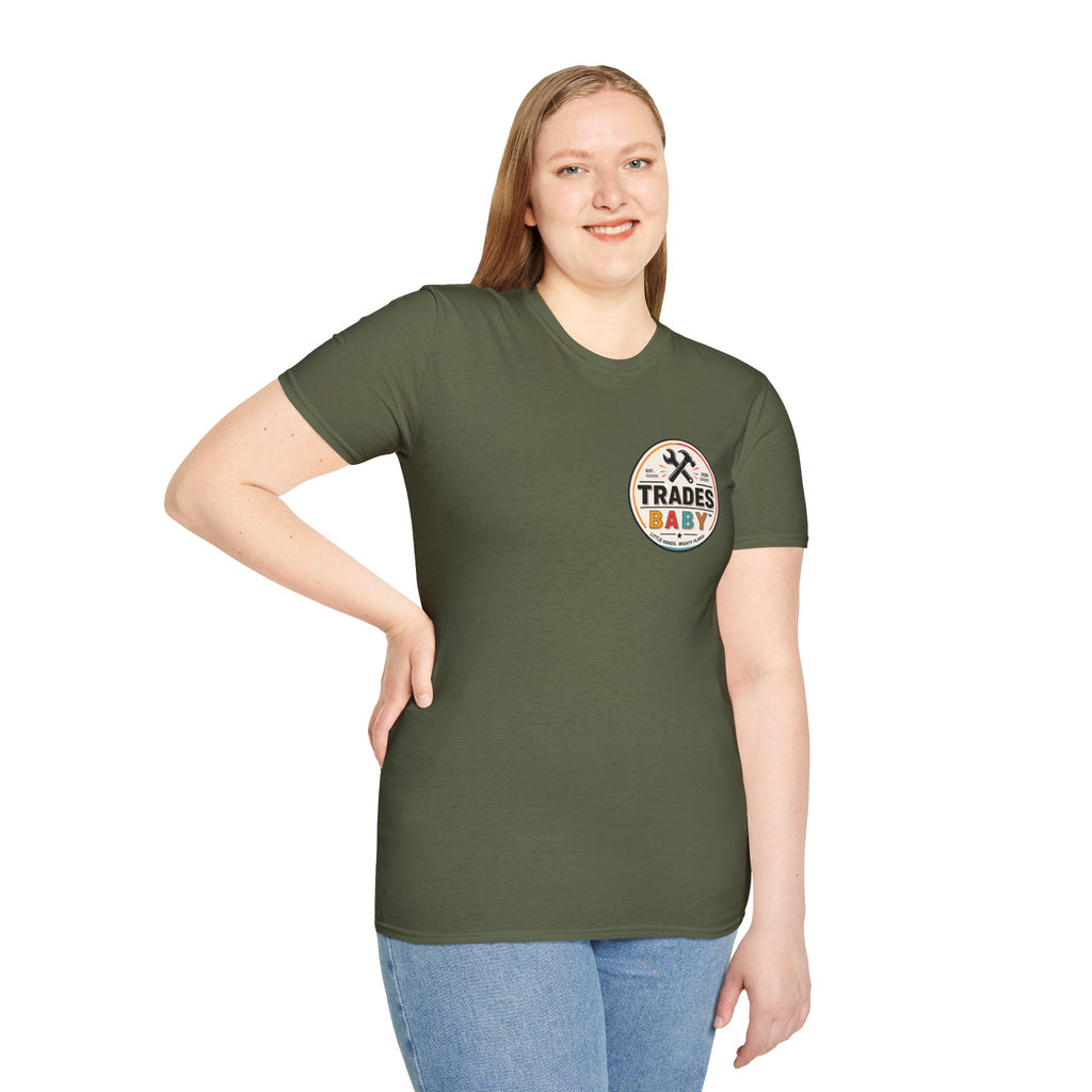 Raising Blue Collar Heroes T-Shirt | TradesBaby Family Tee | Blue Collar Pride Shirt for Parents & Skilled Trades Families
