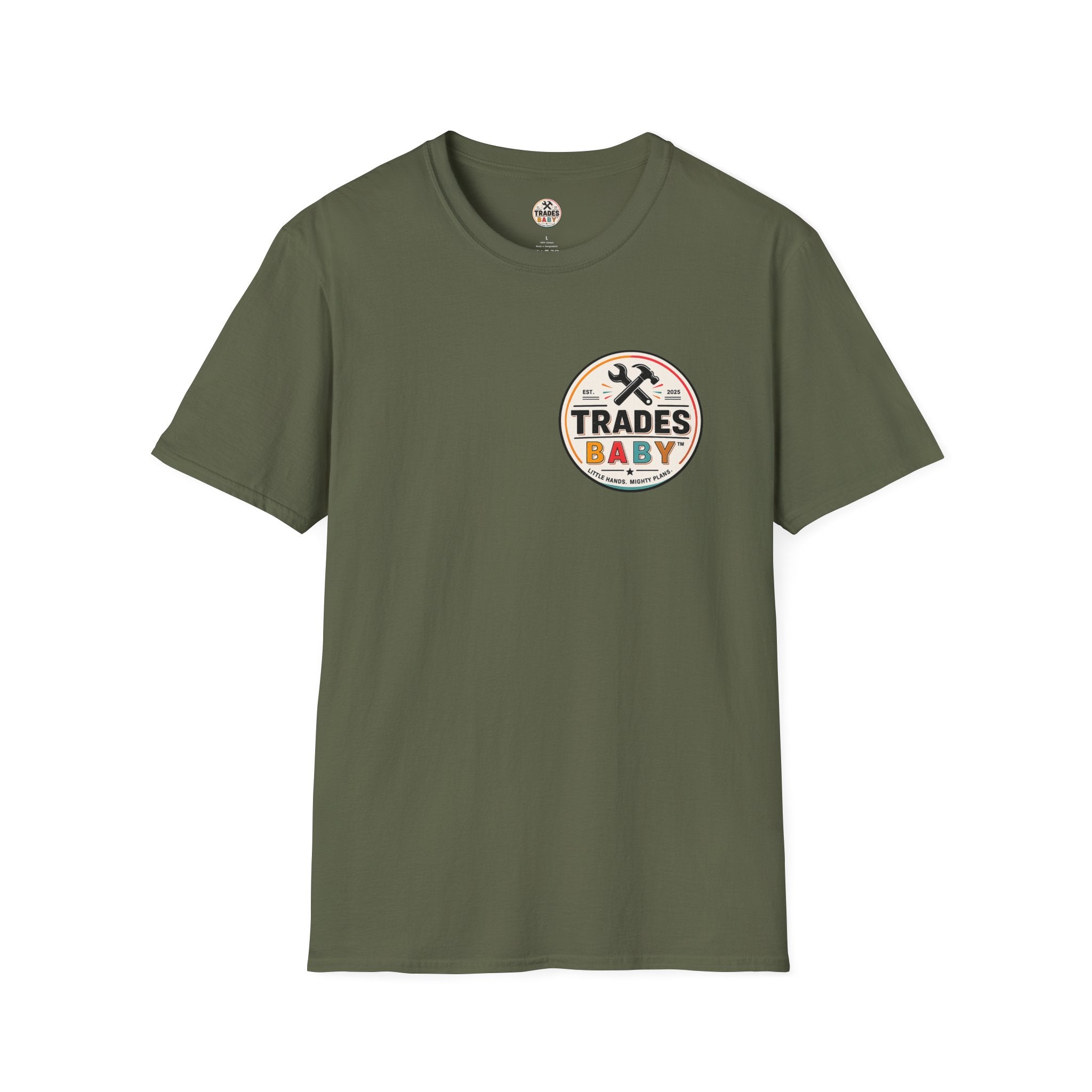 Raising Blue Collar Heroes T-Shirt | TradesBaby Family Tee | Blue Collar Pride Shirt for Parents & Skilled Trades Families