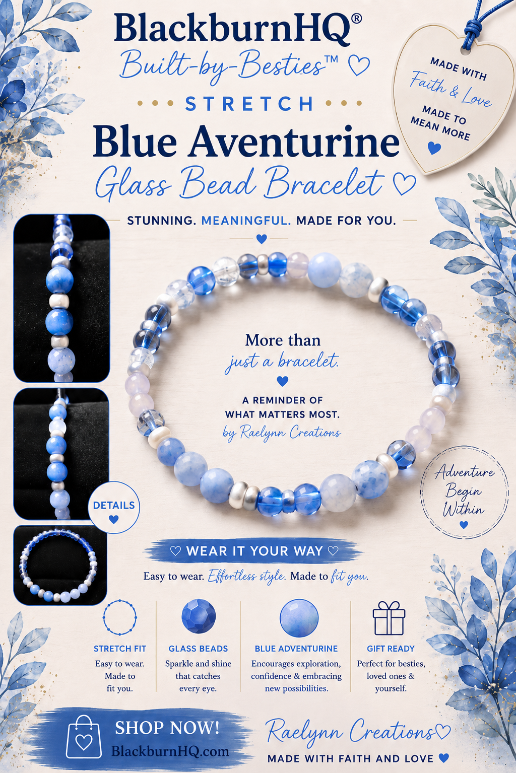 "Peaceful Purpose" - Handmade Crystal Bracelet