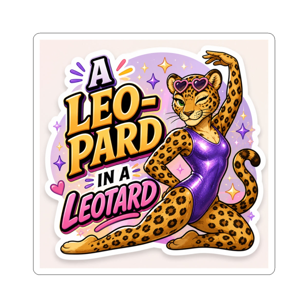 Pick a Lane glossy vinyl sticker featuring a funny leopard and leotard wordplay design inspired by a live conversation from Blackburn HQ.
