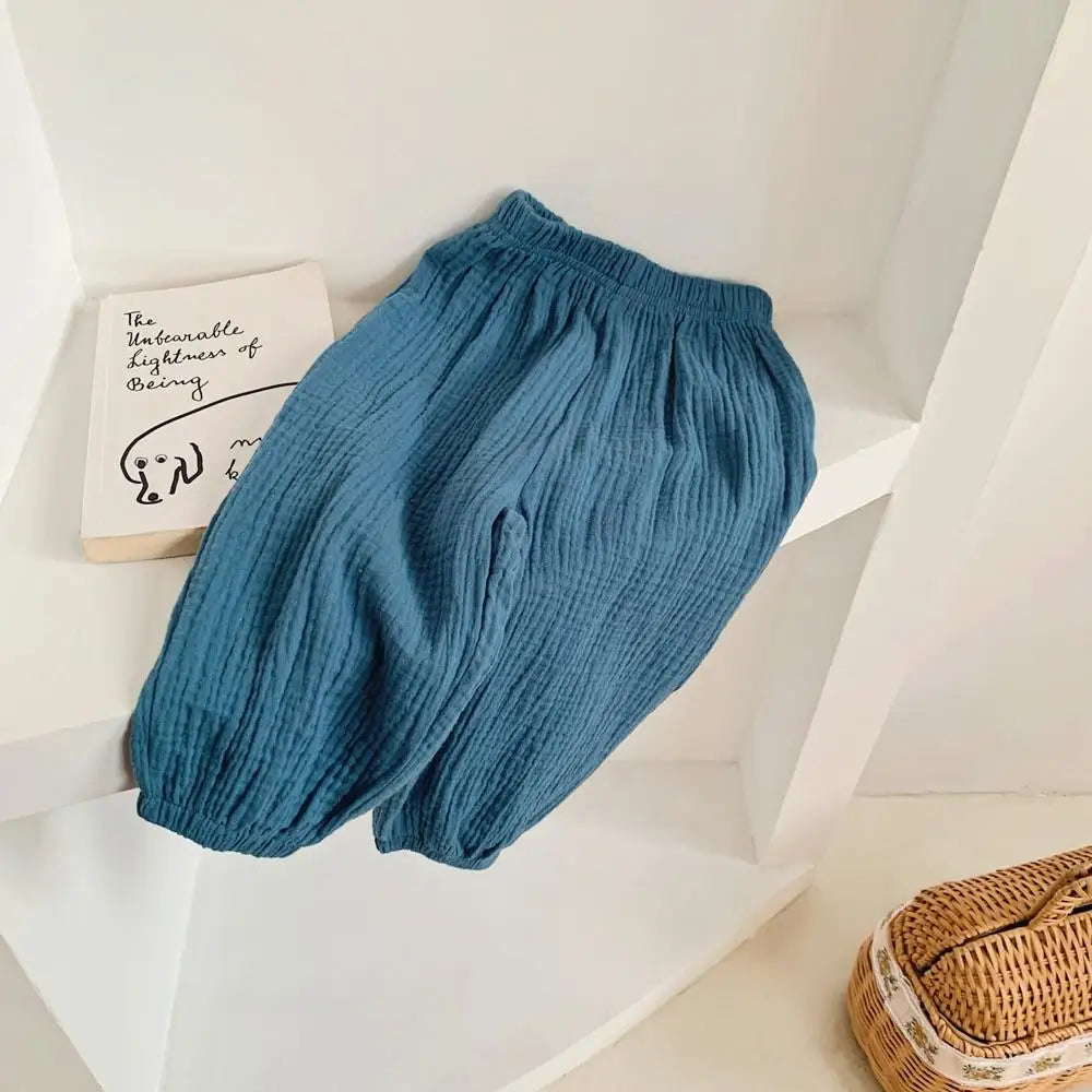 Spring & Summer Mosquito-Resistant Pants for Toddlers – Casual Loose Solid Color Trousers for Boys & Girls