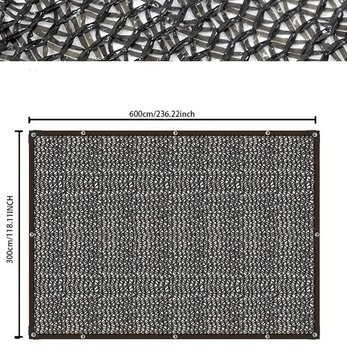Black Shade Cloth Sunblock Mesh – Taped Edge with Grommets for Pergola, Greenhouse, Garden & Patio