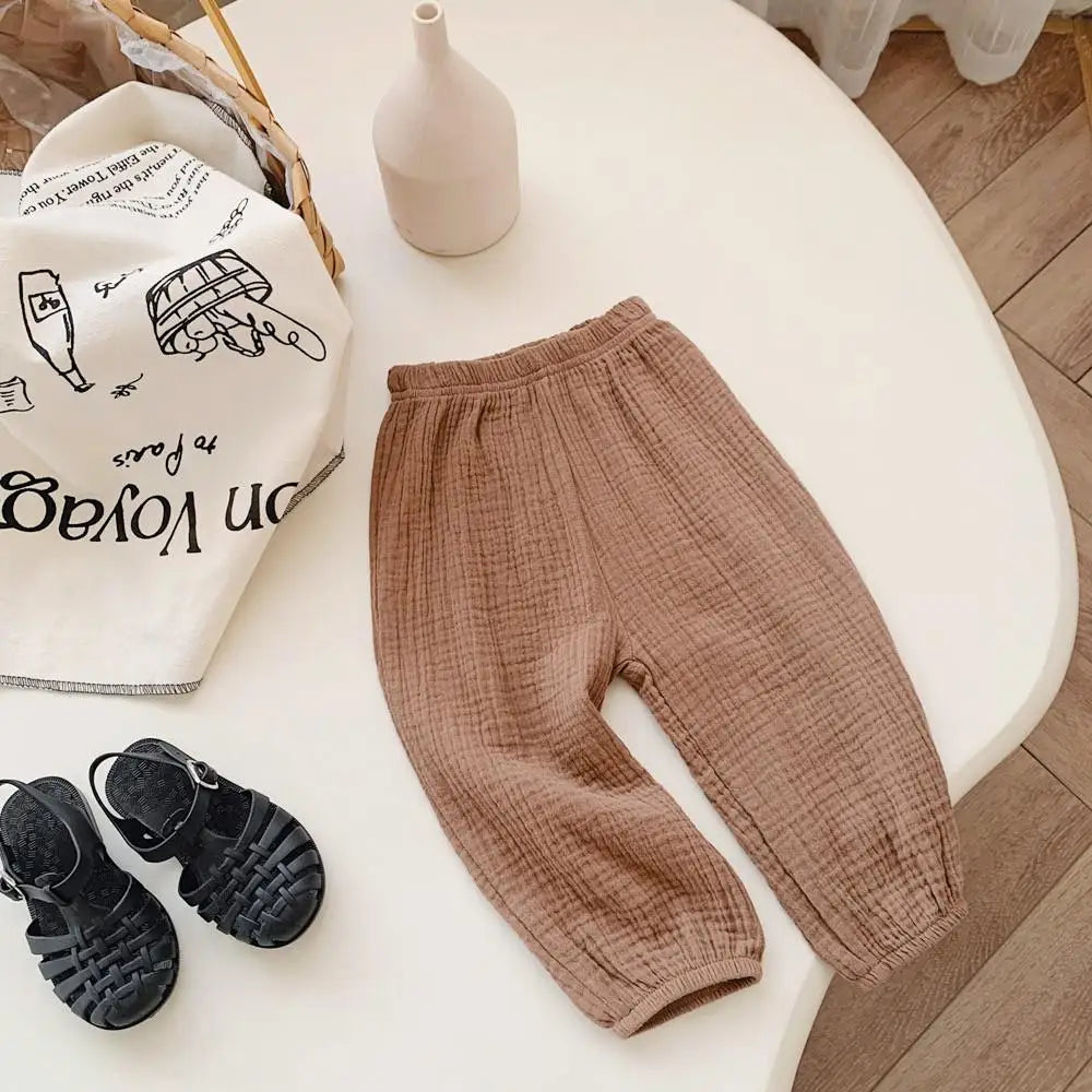 Spring & Summer Mosquito-Resistant Pants for Toddlers – Casual Loose Solid Color Trousers for Boys & Girls