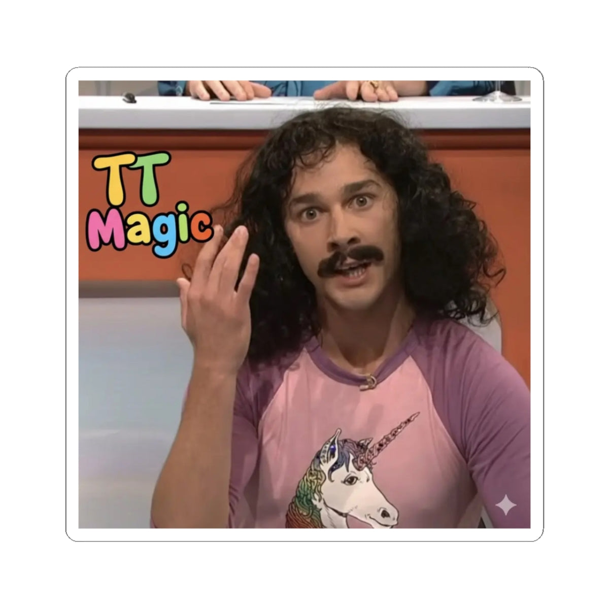 TT Magic glossy kiss-cut vinyl sticker with a playful retro TV-inspired design celebrating TikTok connections and the Money Octopus community.